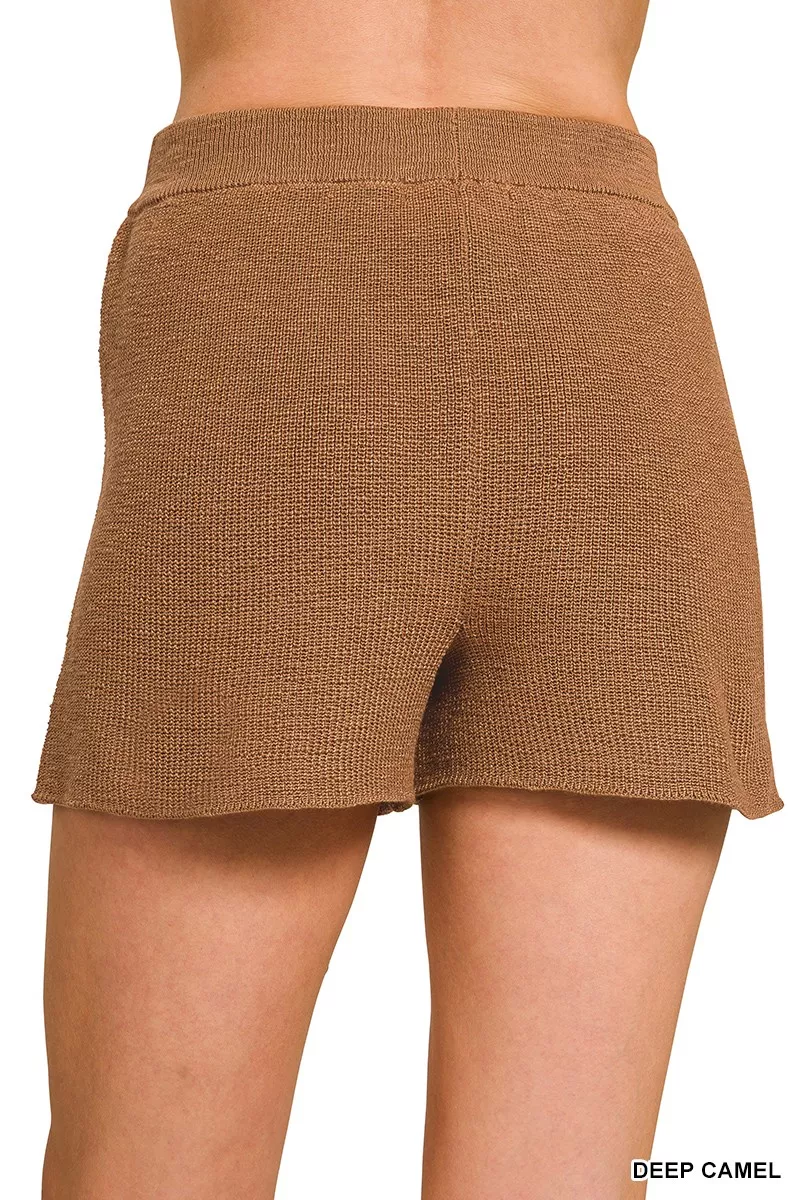 Round Neck Knit Top and Shorts Sweater Set, image 4