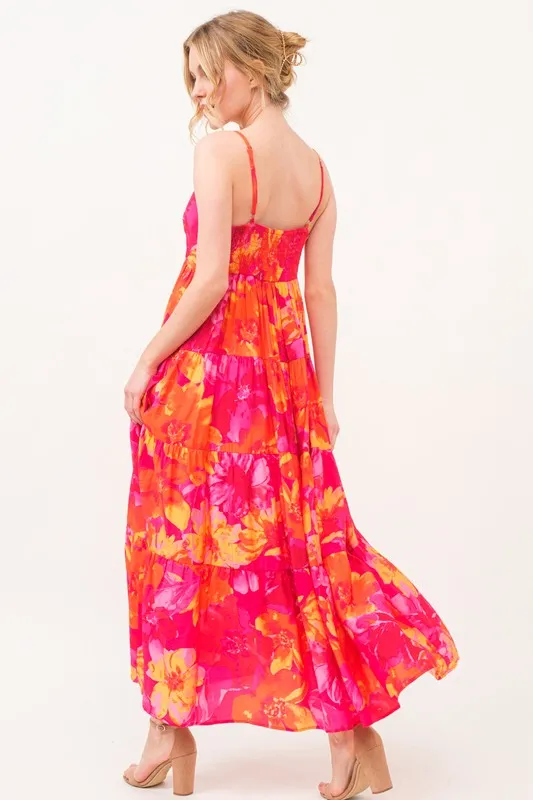Floral Tiered Maxi Cami Dress with Pockets, image 2