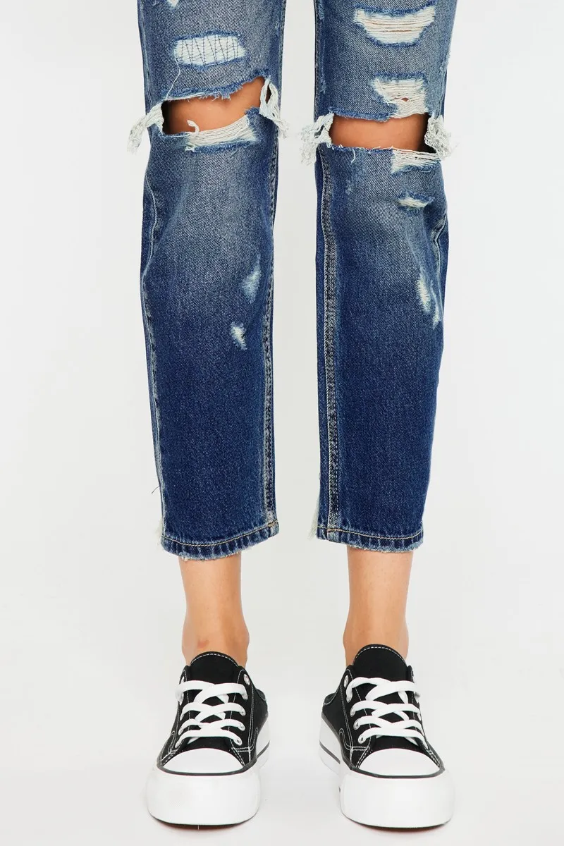 High Rise Distressed Mom Fit Jeans, image 8
