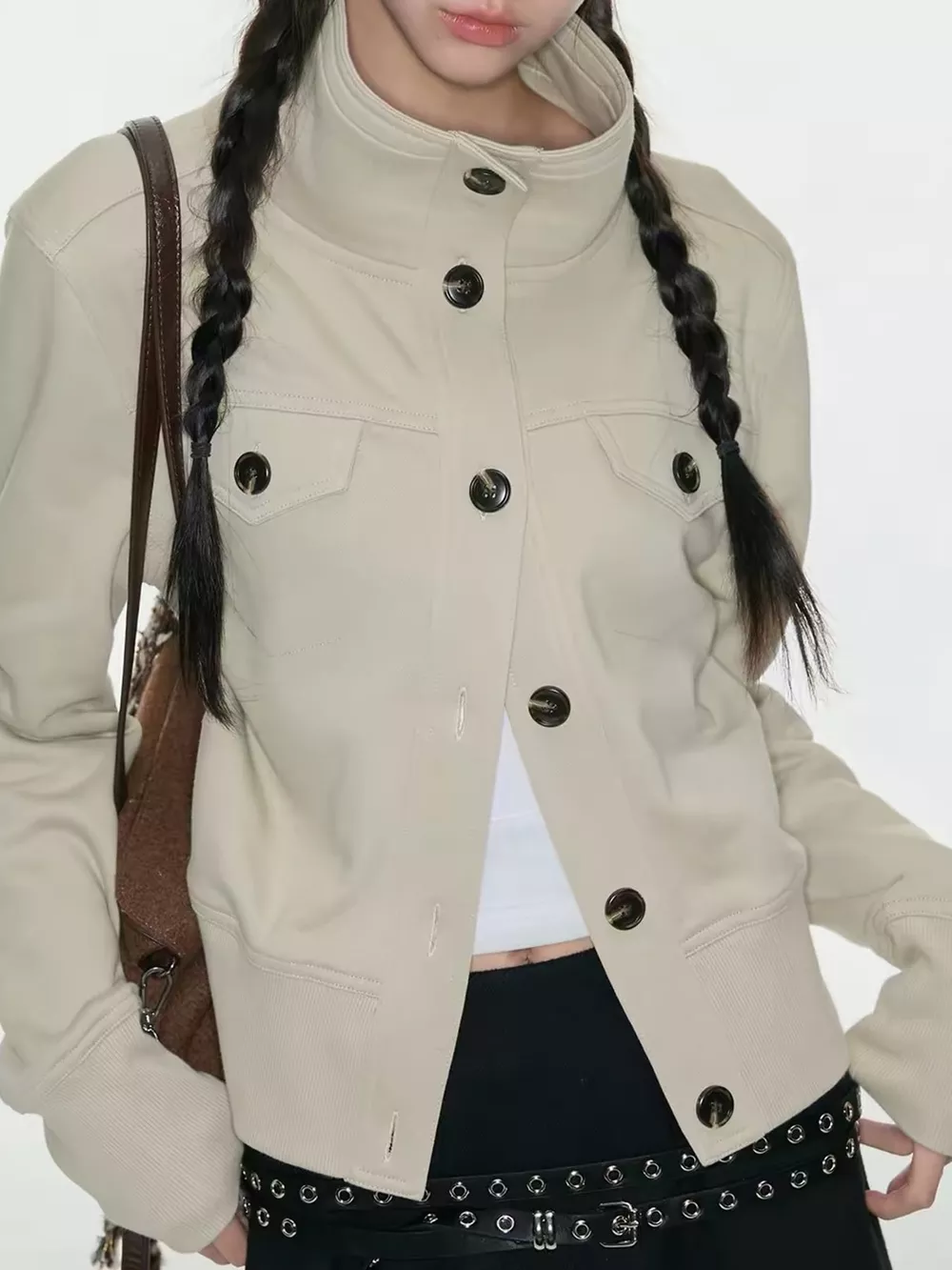 High-Neck Button-Up Jacket, image 6