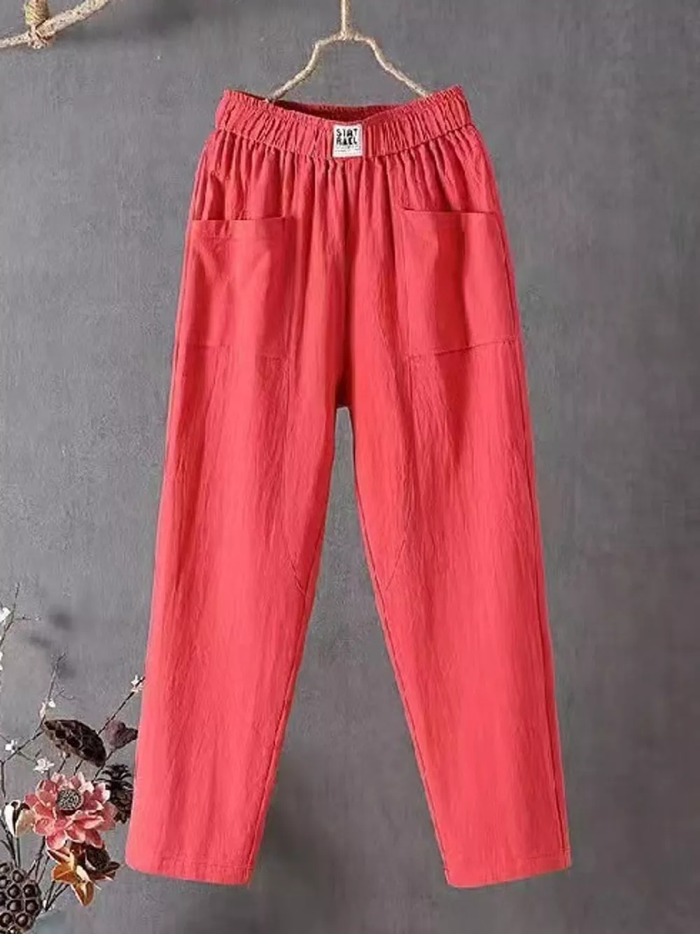 Full Size High-Waisted Elastic Loose Harem Pants Plus Size, image 4