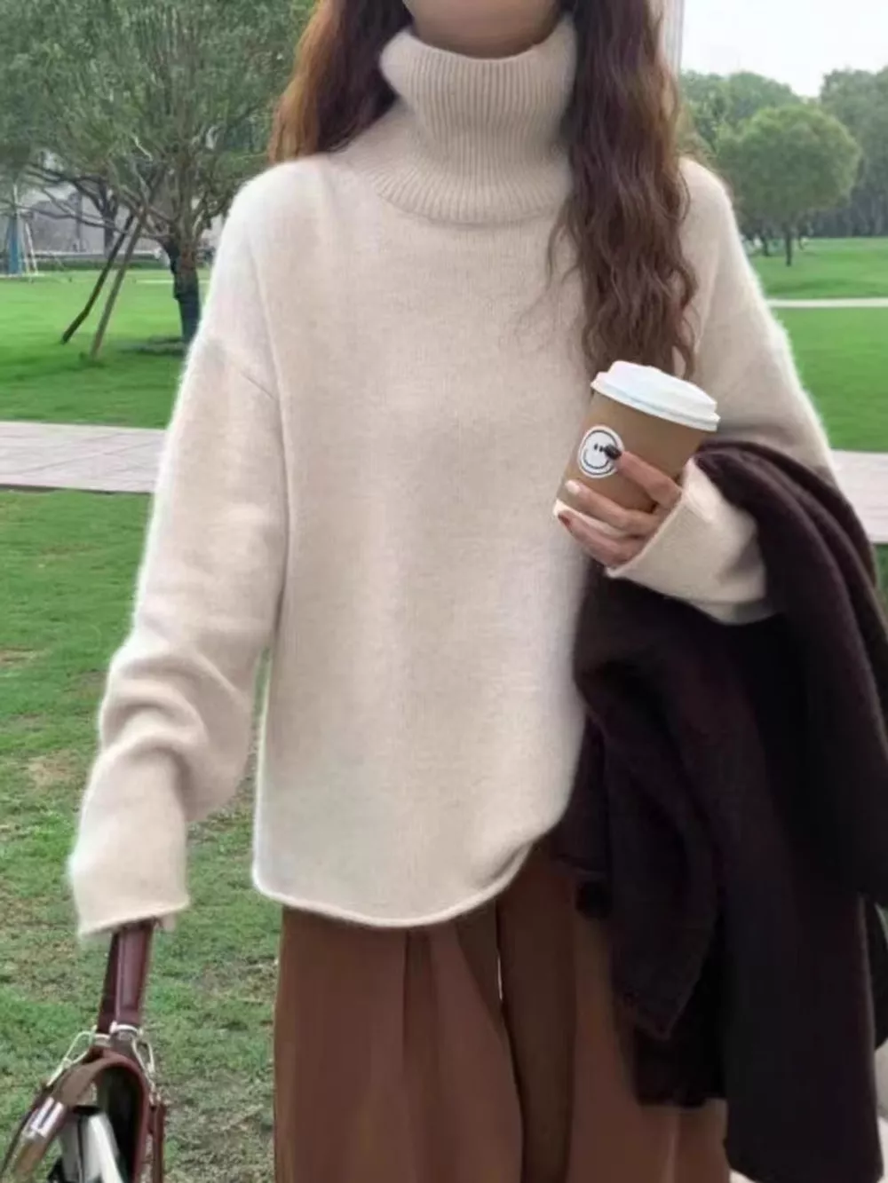Turtleneck Dropped Shoulder Sweater, image 17