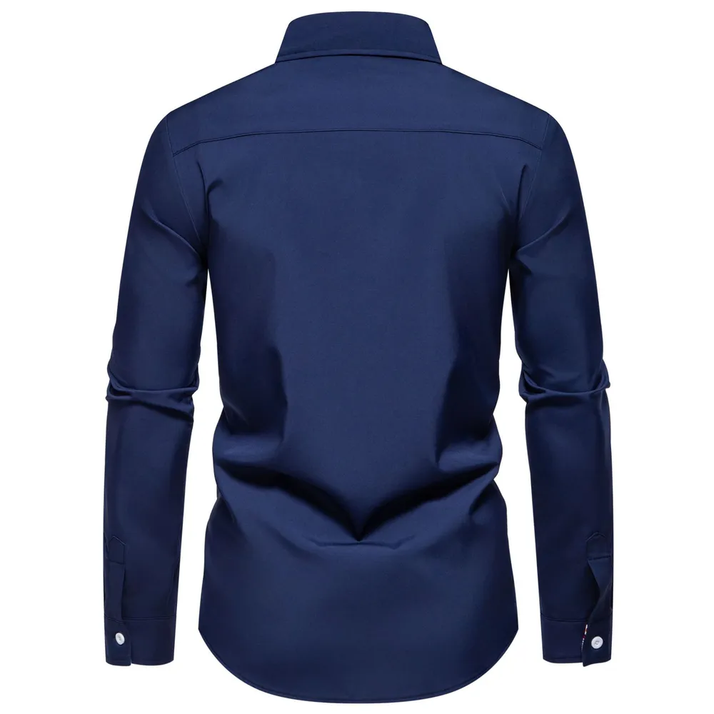 Men's Casual Button-Down Shirt with Cuff Detail, image 9