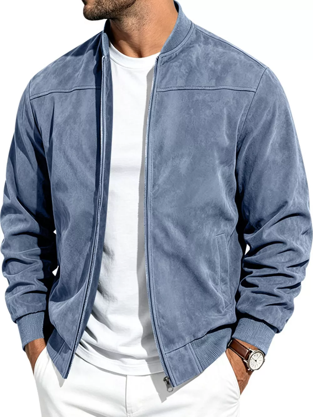 Men's Full Size Zip Up Long Sleeve Jacket Plus Size, image 11