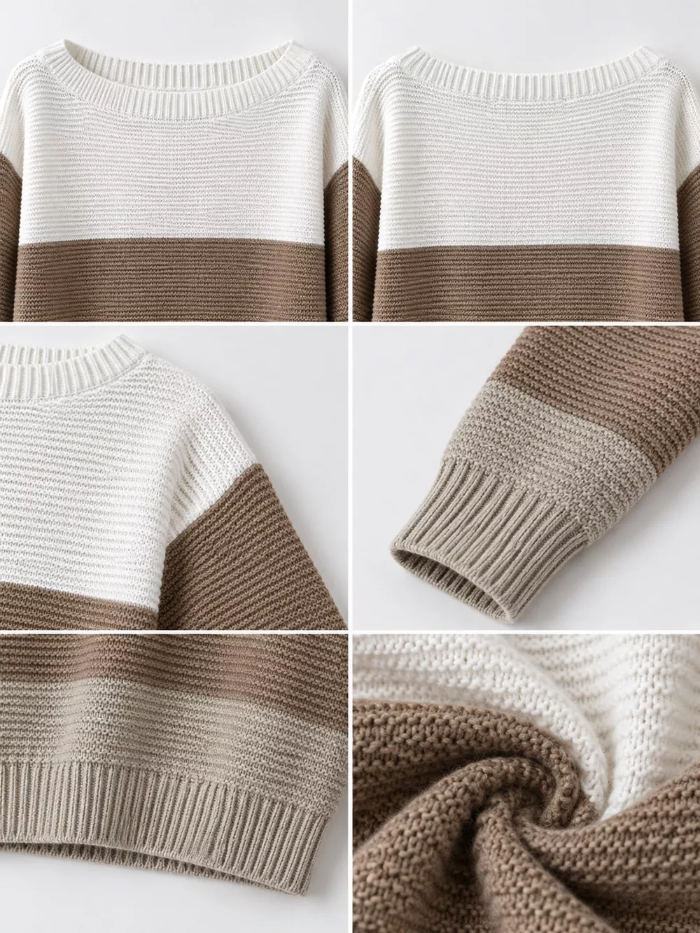 Full Size Color-Block Boat Neck Sweater Plus Size, image 18