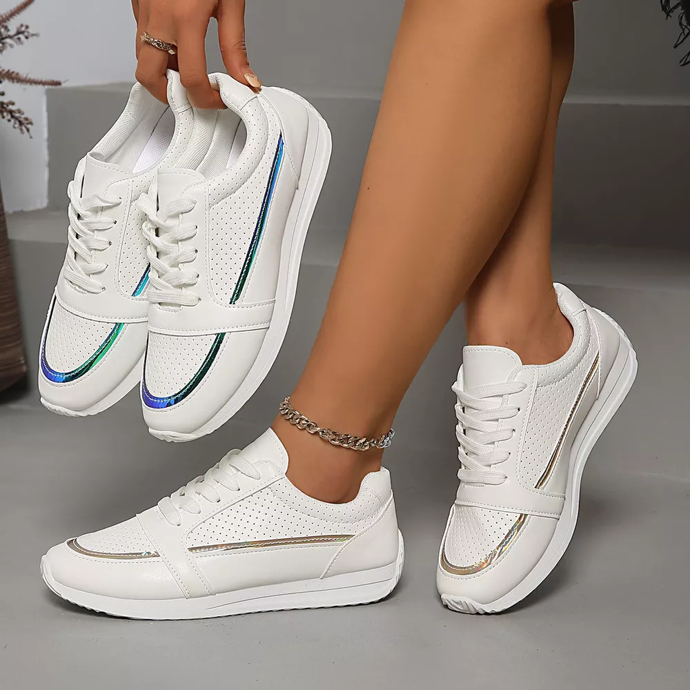 Round Toe Lace Up Sneakers, image 2