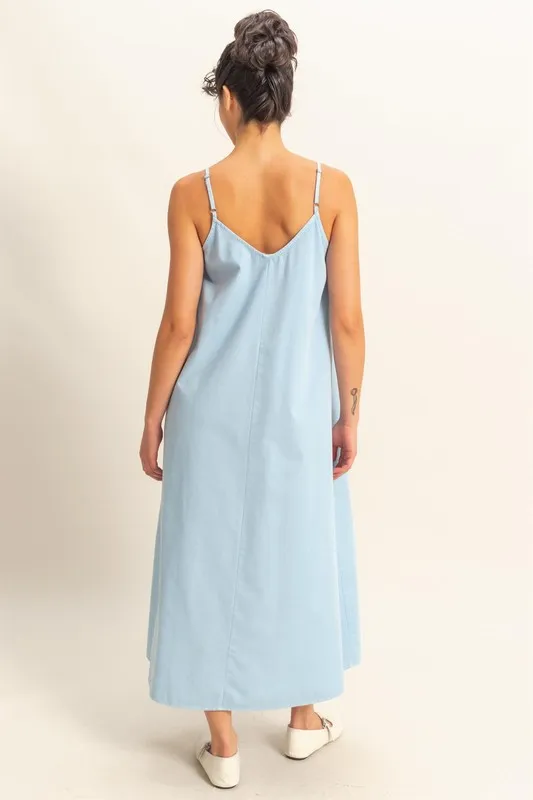 Dyed V-Neck Loose Dress, image 4