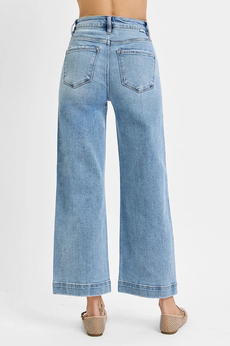Full Size High Rise Crop Wide Leg Jeans Plus Size, image 3