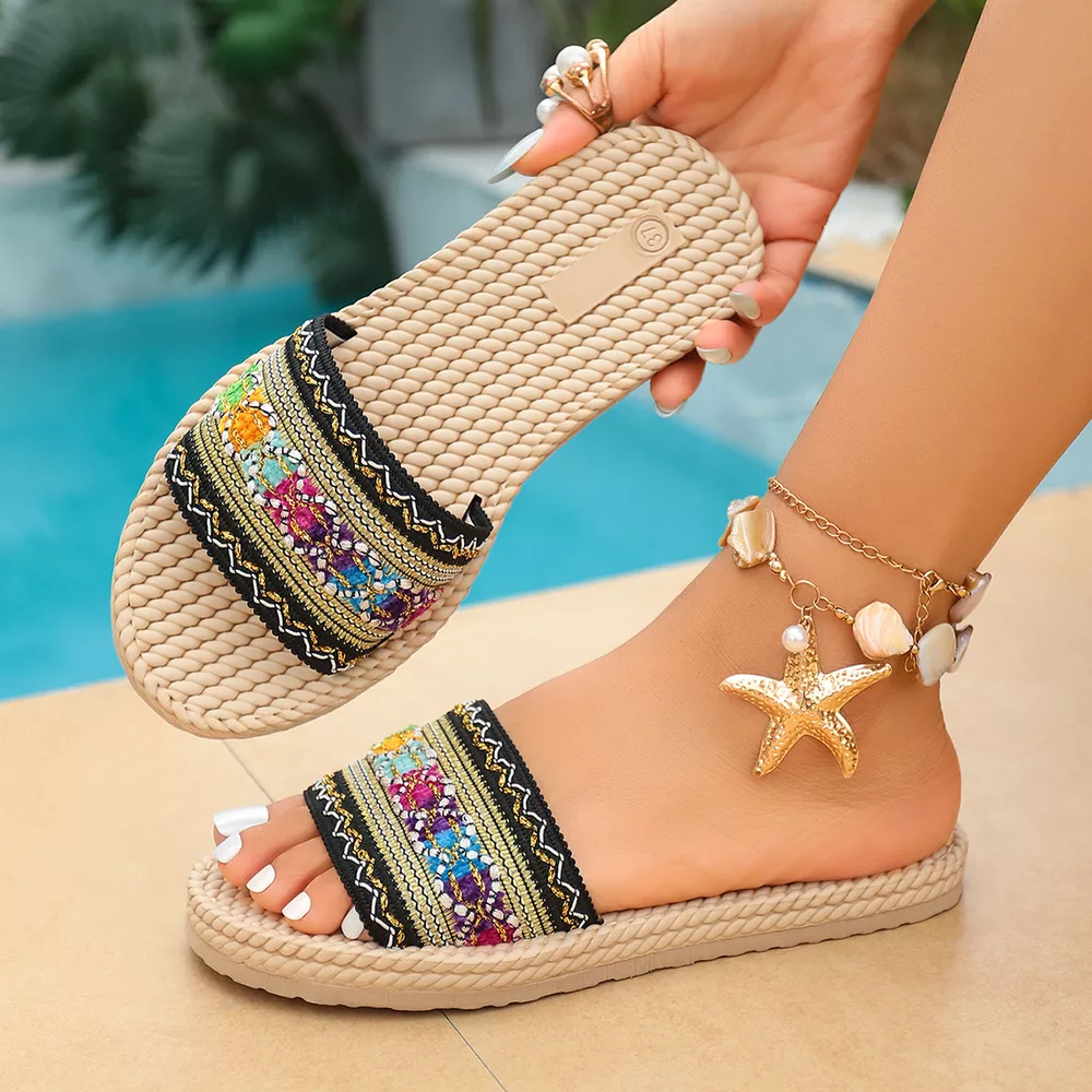 Woven Strap Open Toe Sandals, image 8