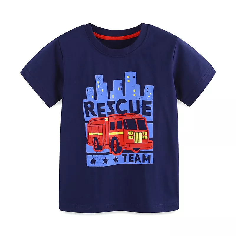Kids' Rescue Team Fire Truck T-Shirt and Shorts Set, image 2