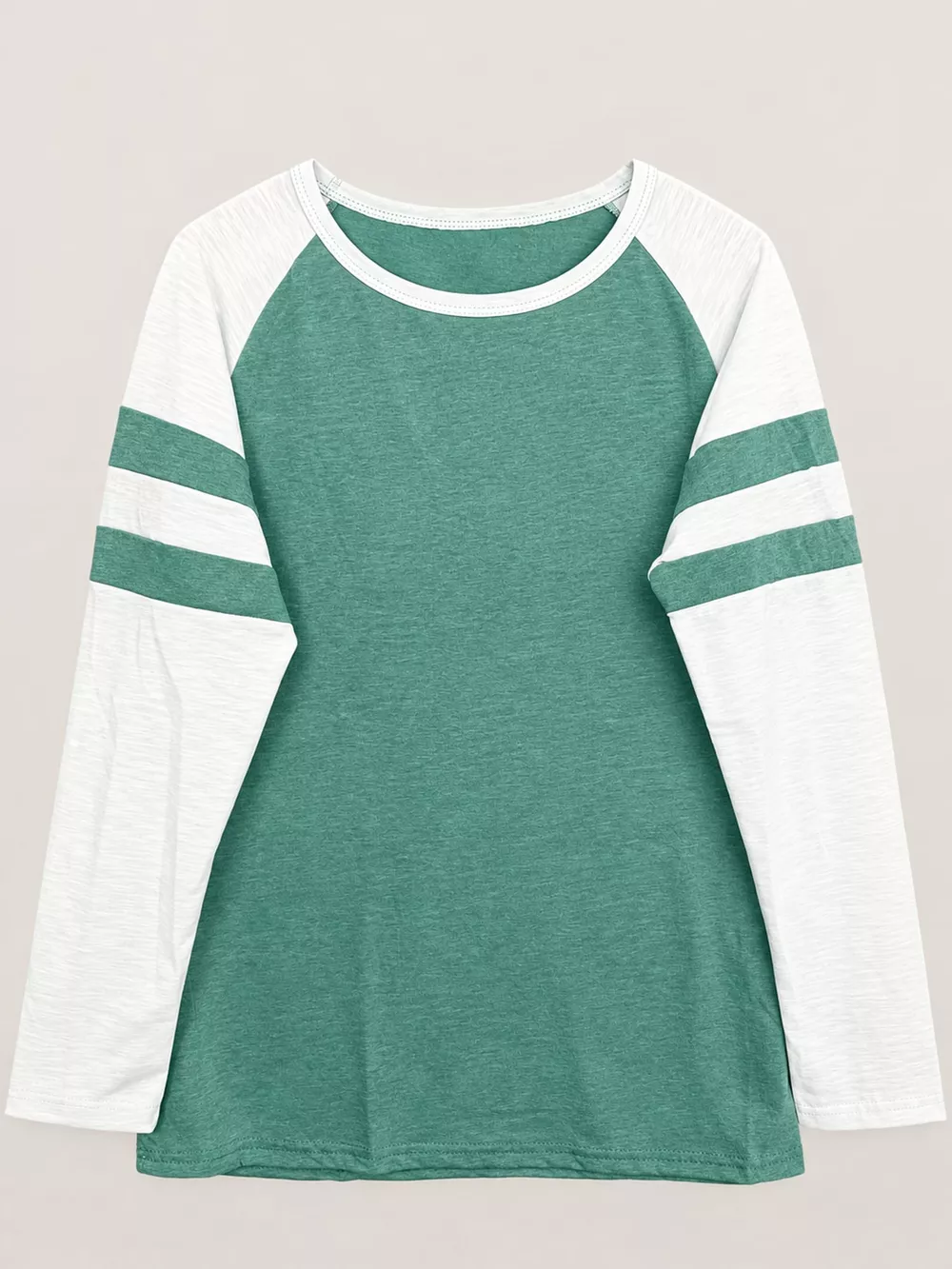 Full Size Color-Block Raglan Sleeve Striped T-Shirt Plus Size, image 10