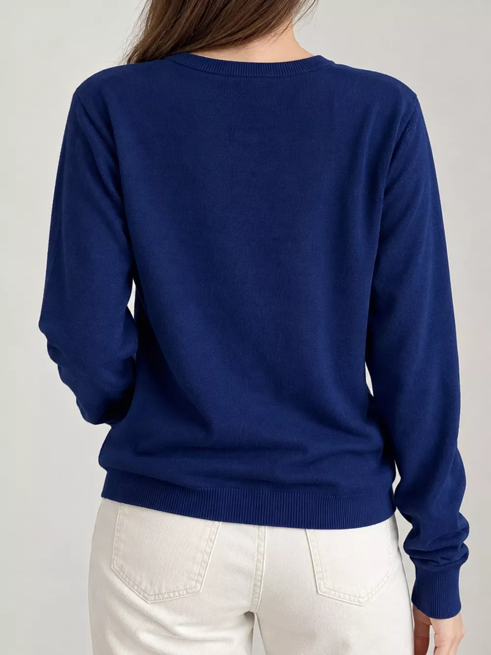 Crew Neck Button-Down Knit Cardigan, image 28