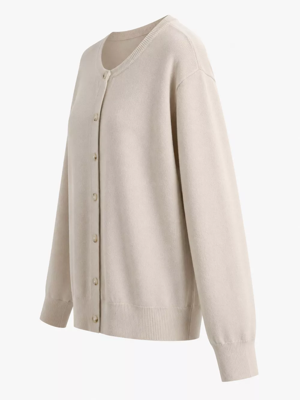 Plus Size Crew Neck Button-Down Knit Cardigan, image 9