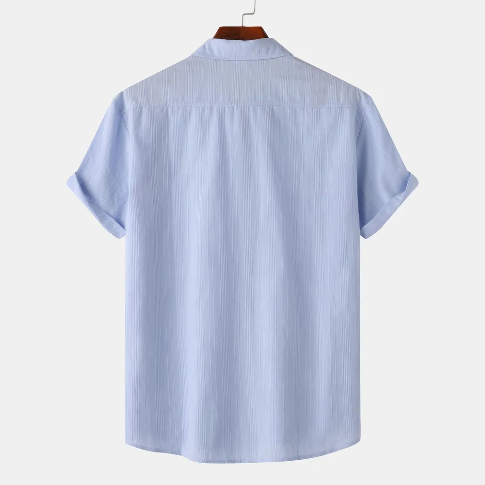Men's Short Sleeve Button Down Shirt with Chest Pocket, image 3