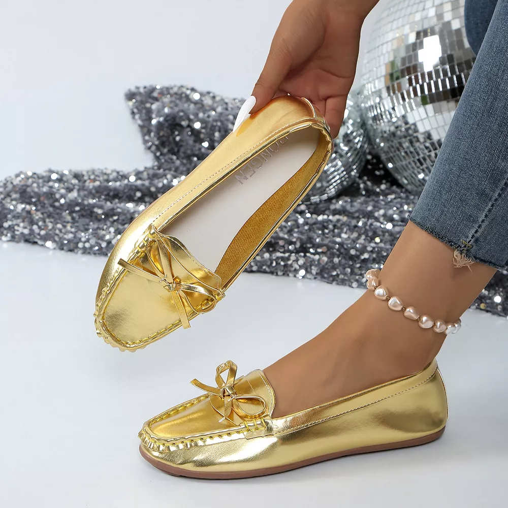 Bow Decor Round Toe Slip-Ons, image 7