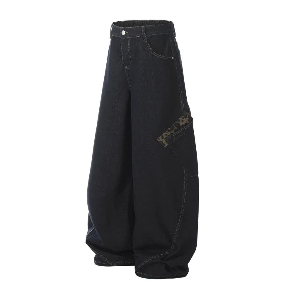 Men's Wide Leg Cargo Jeans, image 2