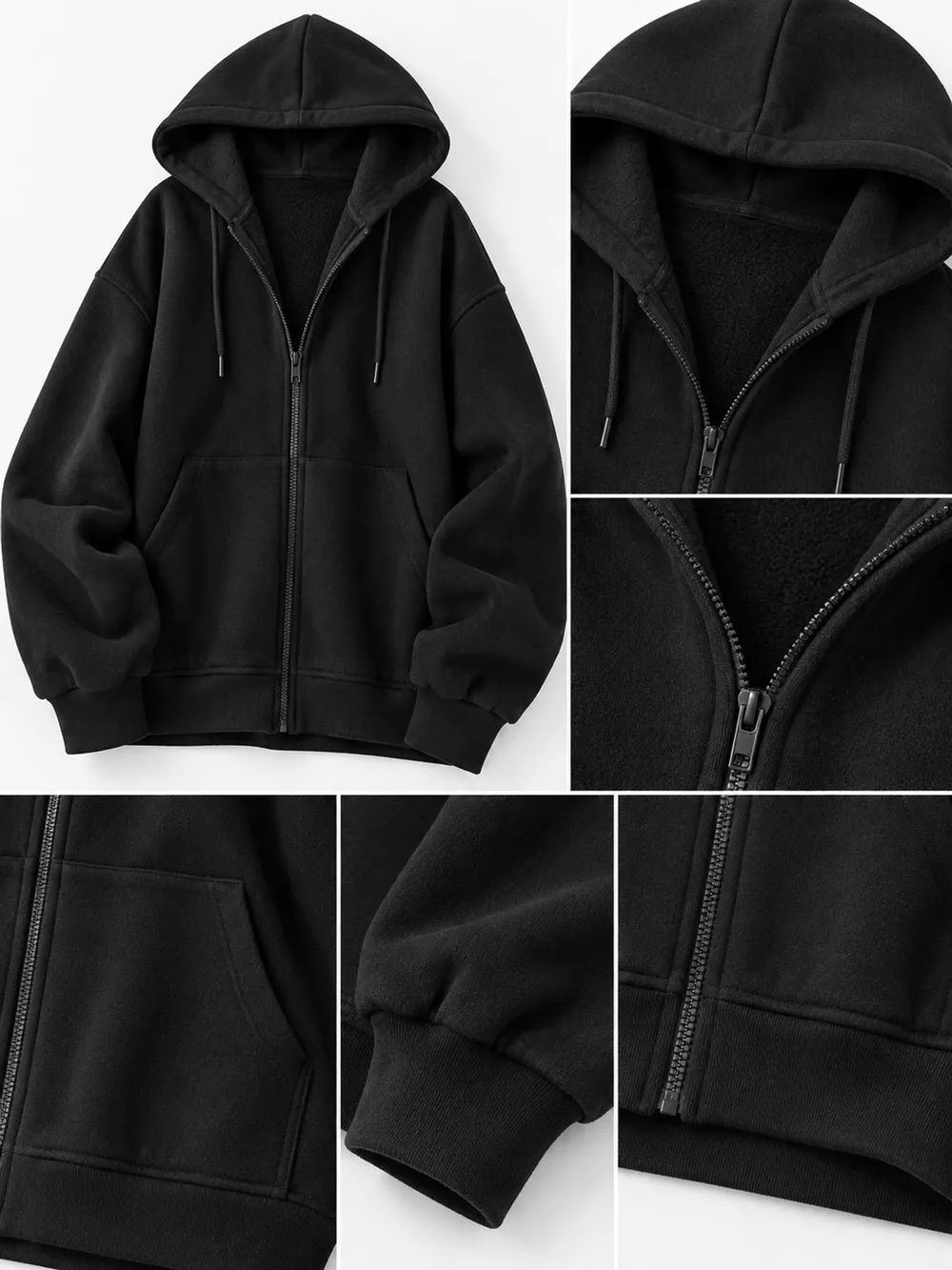 Full Size Zip-Up Dropped Shoulder Hoodie Plus Size, image 14