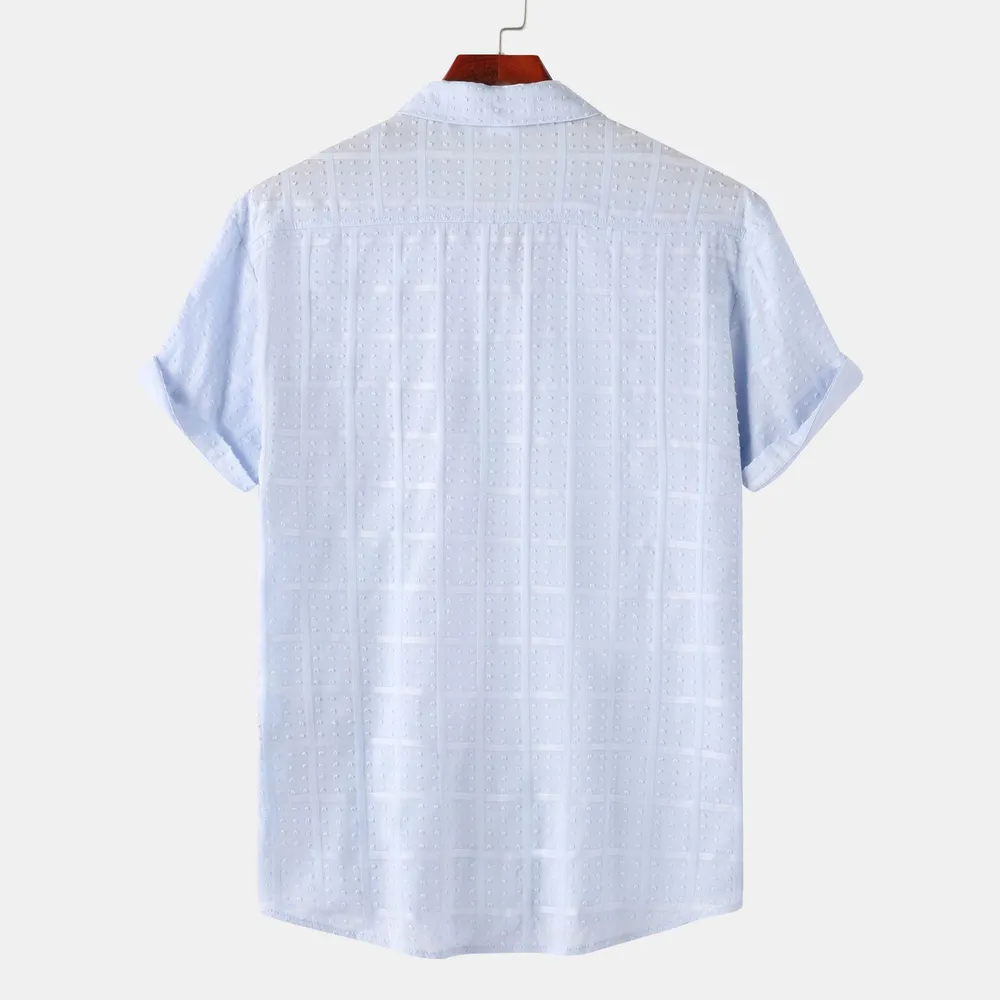 Men's Casual Short Sleeve Button Down Shirt, image 5