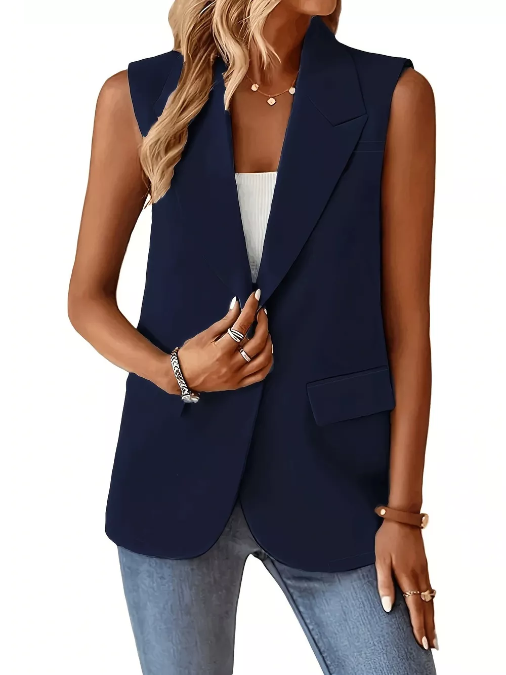 One Button Blazer Vest, image 20
