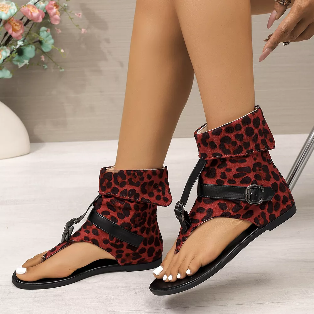 Leopard Toe Post Sandals, image 8