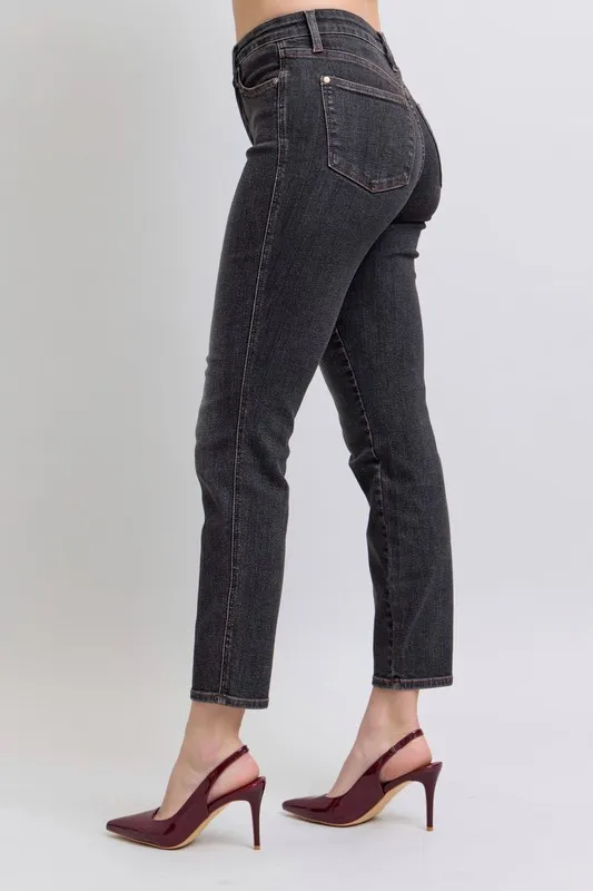 Full Size Mid Rise Tummy Control Slim Jeans Plus Size, image 7