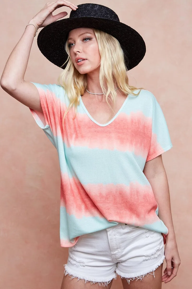 Tiedye Printed Hacci Knit Top, image 5