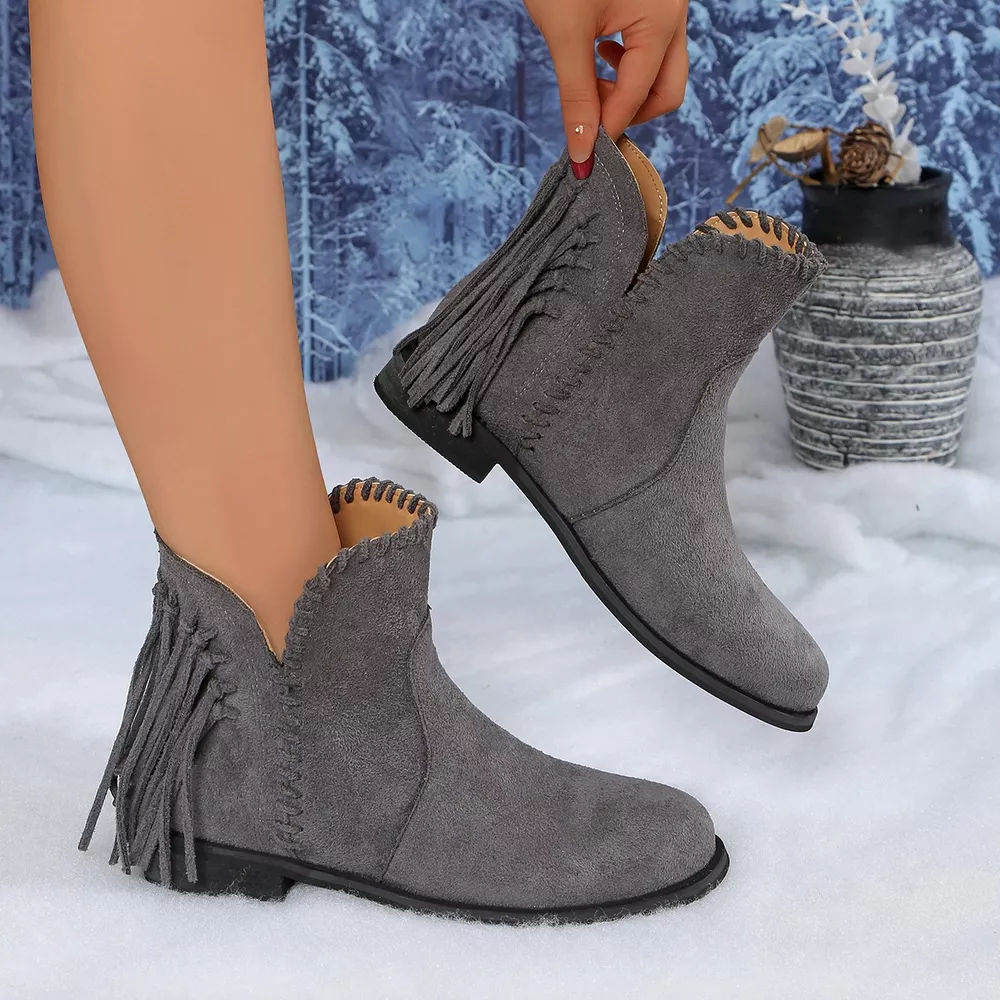 Fringe Point Toe Ankle Boots, image 10