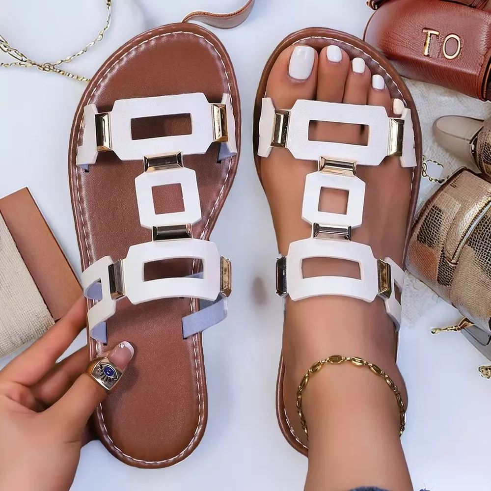Open Toe Geometric Embellishments Sandals, image 8