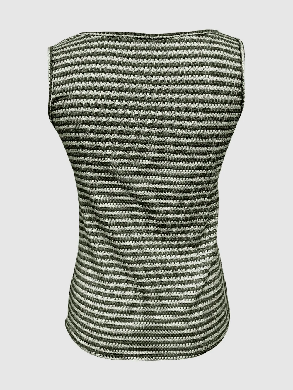 Striped Button Front Knit Tank Top, image 2