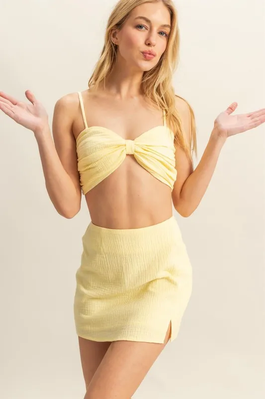 Ruched Bra Top and Mini Skirt Set, image 4