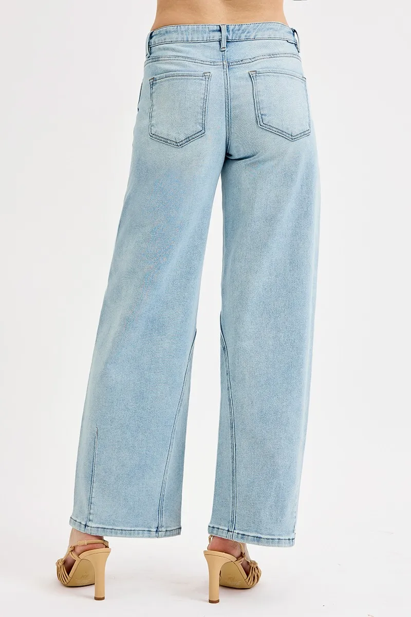 Full Size Mid Rise Fit Barrel Jeans Plus Size, image 6