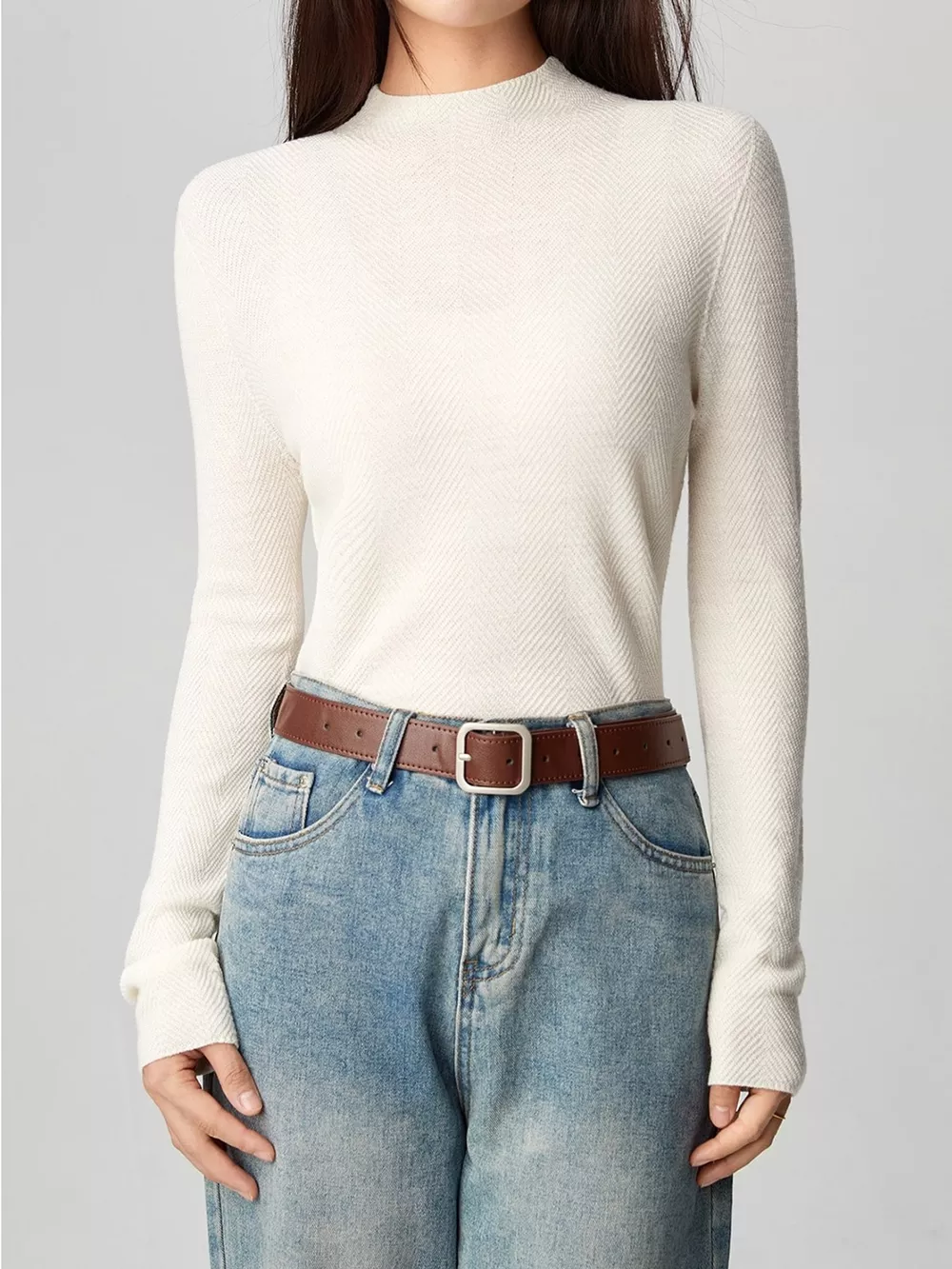 Textured Mock Neck Sweater, image 15
