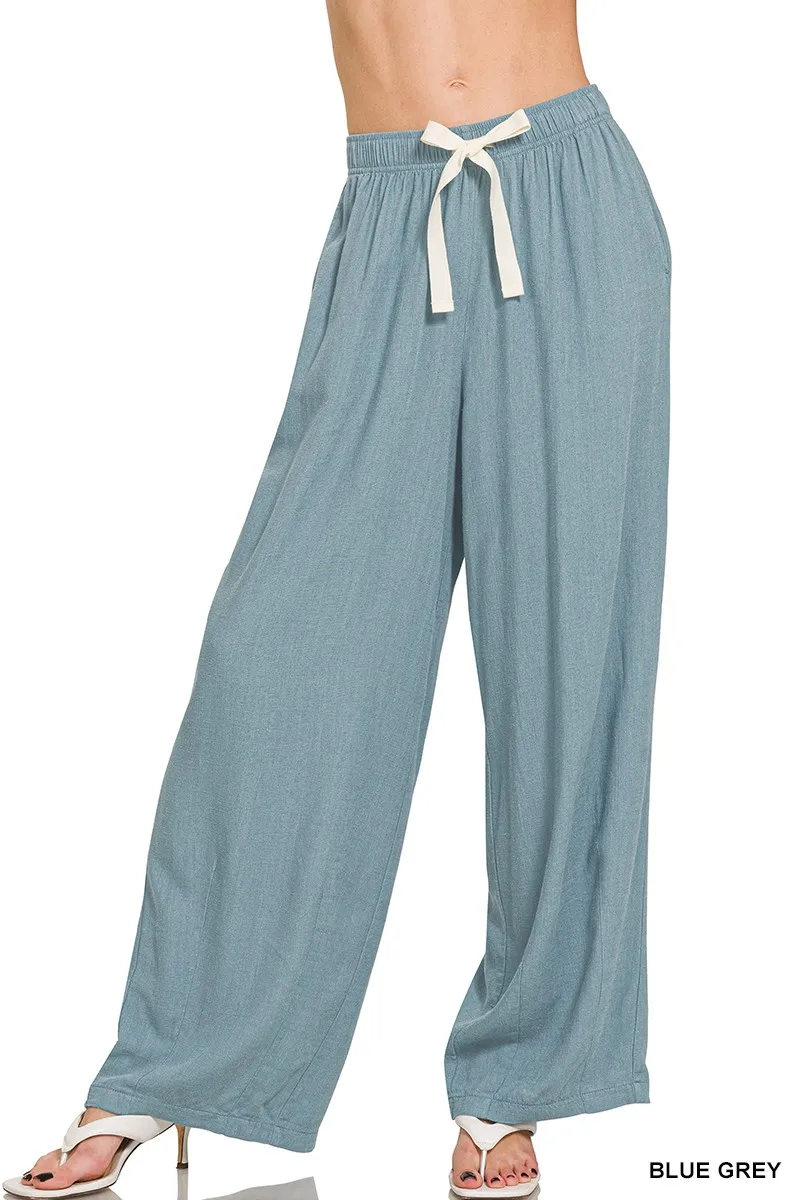 Linen Drawstring Pants