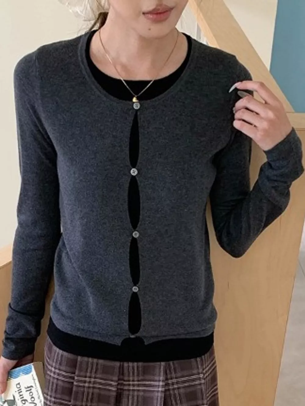 Layered Look Long Sleeve Knit Top, image 16