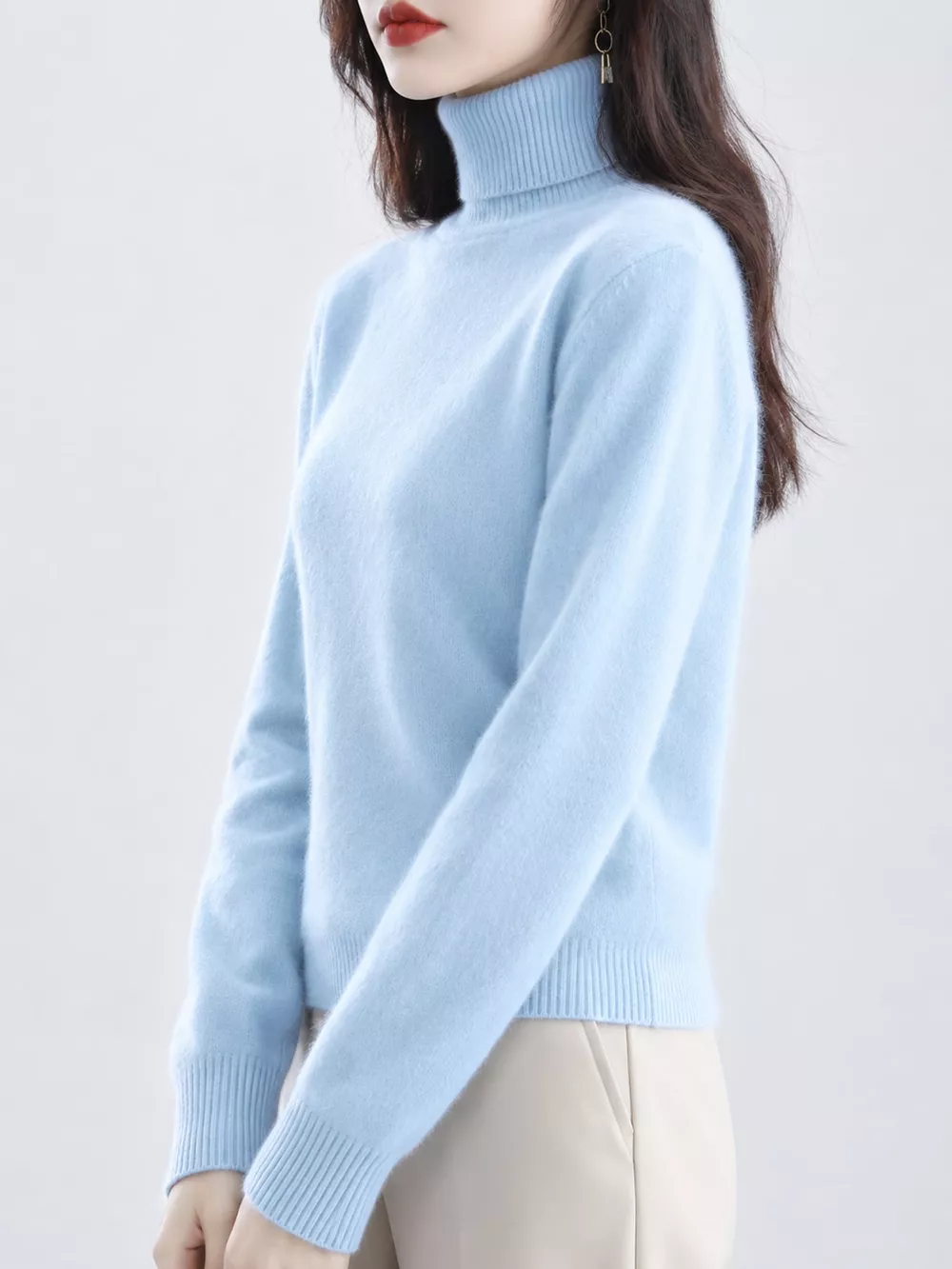 Full Size Turtleneck Long Sleeve Sweater Plus Size, image 27