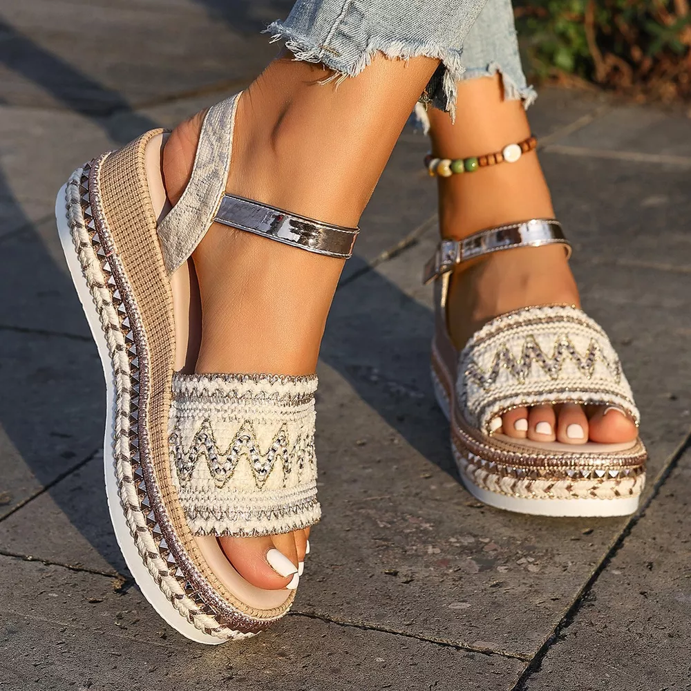 Open Toe Wedge Sandals, image 2
