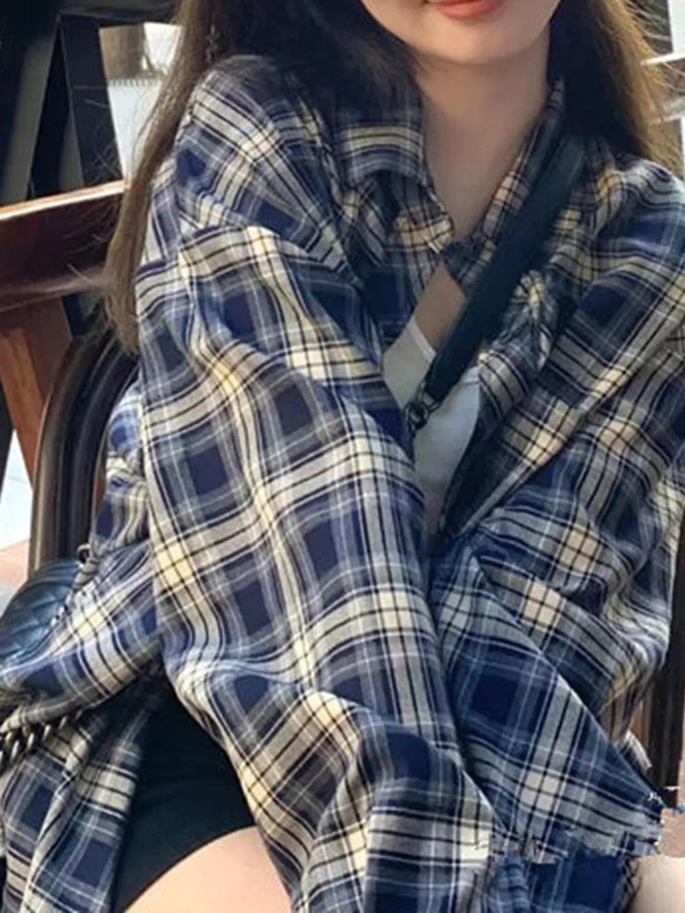 Casual Loose Fit Plaid Shirt, image 2