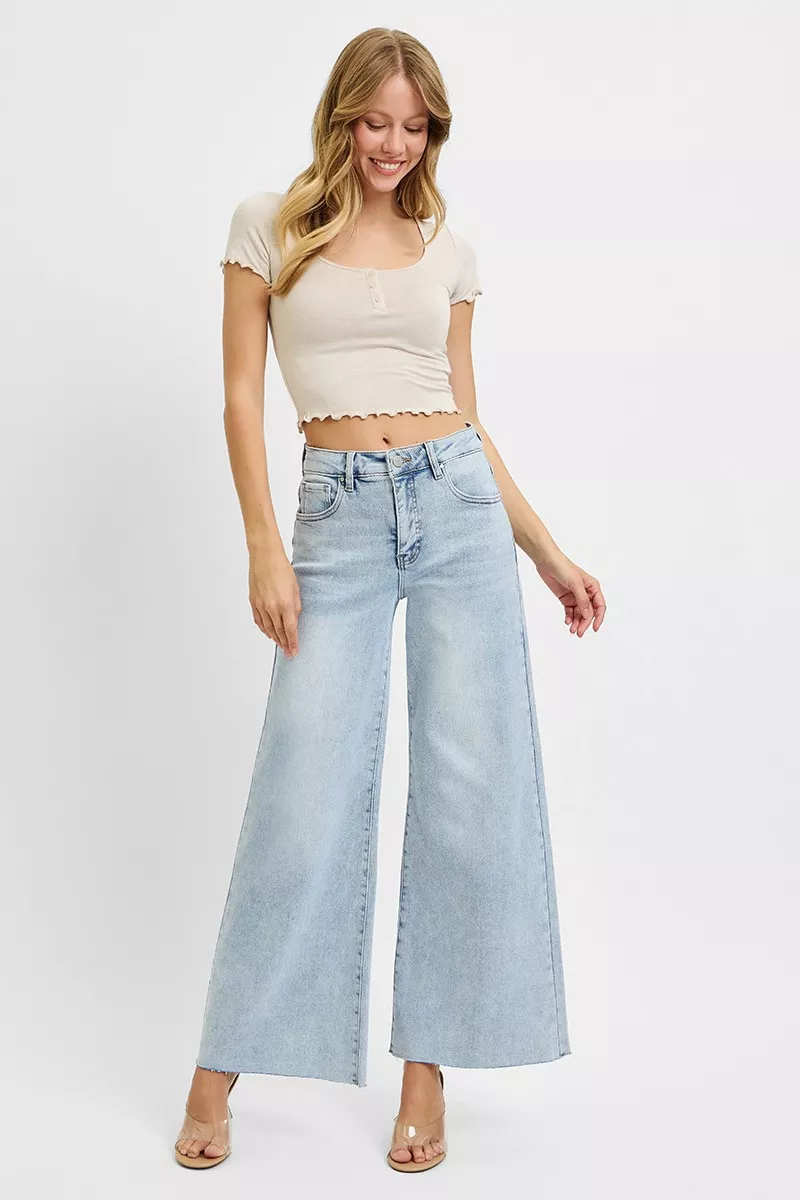 Full Size High Rise Ankle Wide Palazzo Jeans Plus Size, image 6