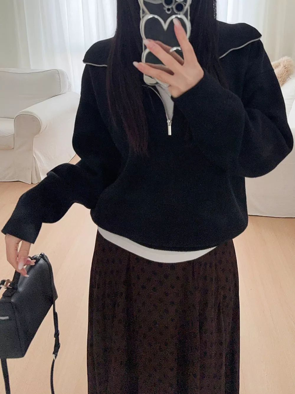 Half-Zip Dropped Shoulder Sweater, image 13
