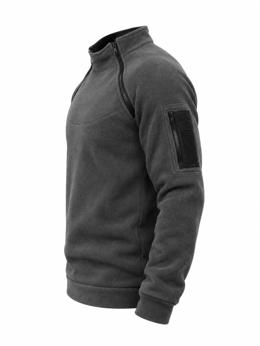 Men's Full Size Fleece Sweatshirt with Dual Zipper Plus Size, image 2
