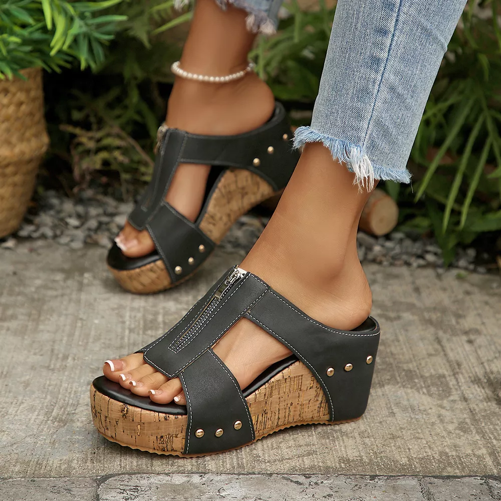 Open Toe Wedge Sandals, image 3