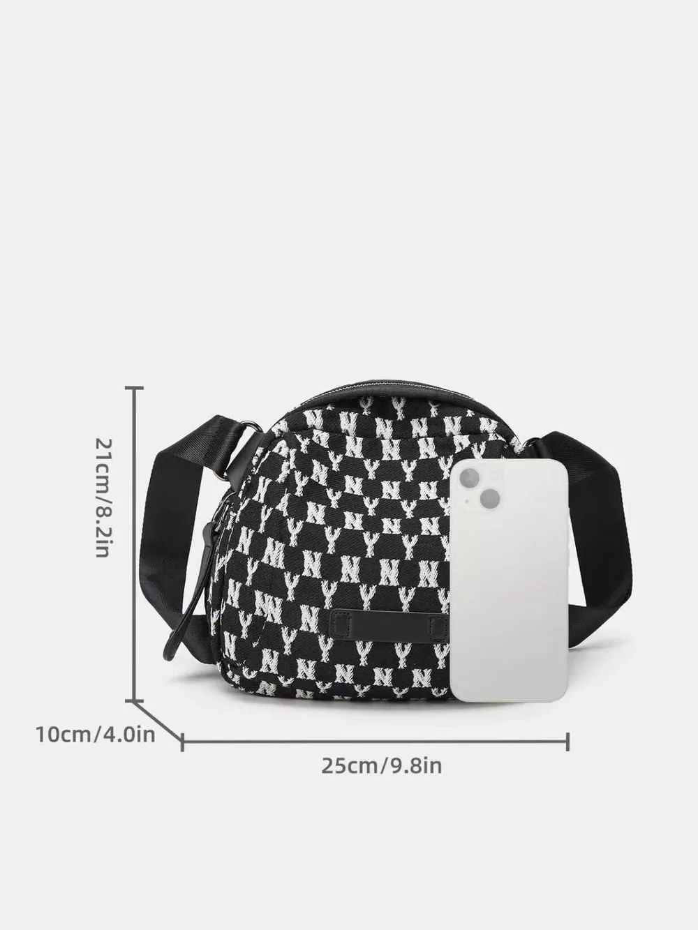 NY Pattern Canvas Crossbody Bag, image 6