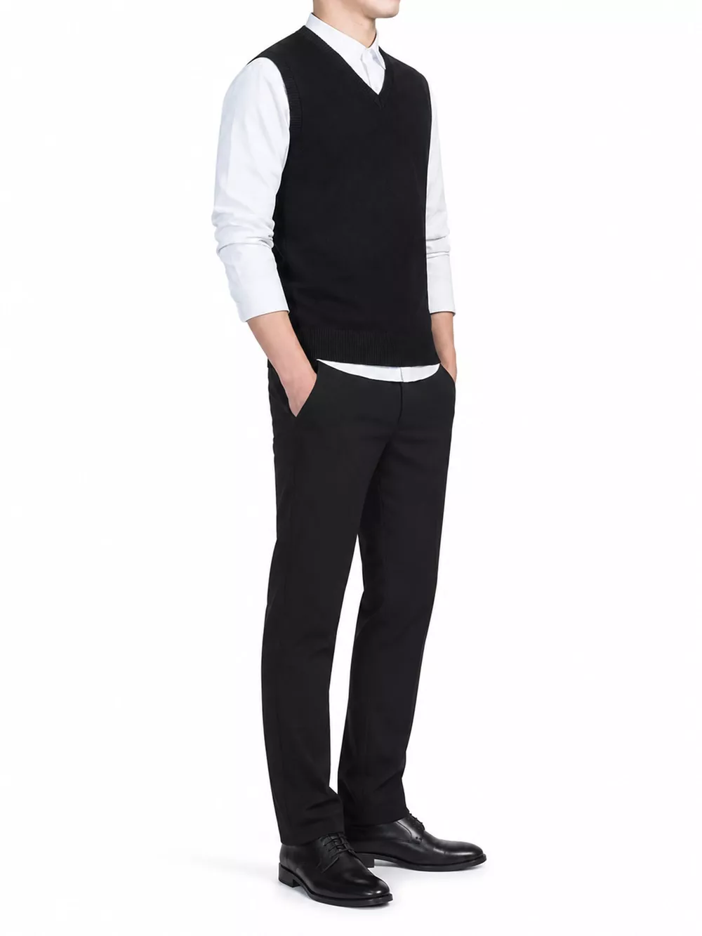 Men's Plus Size V-Neck Sweater Vest, image 2