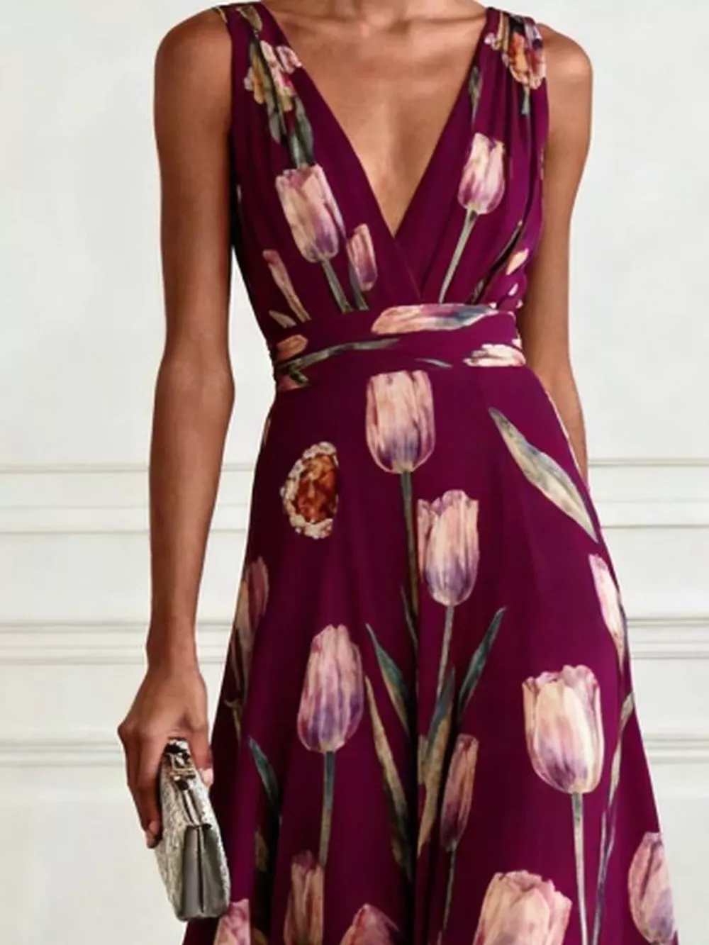 Full Size Sleeveless Floral Print Maxi Dress Plus Size, image 15