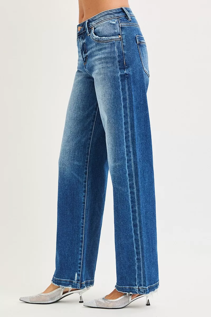 Full Size Slouchy Baggy Jeans Pocket Side Seam Detail Plus Size, image 3