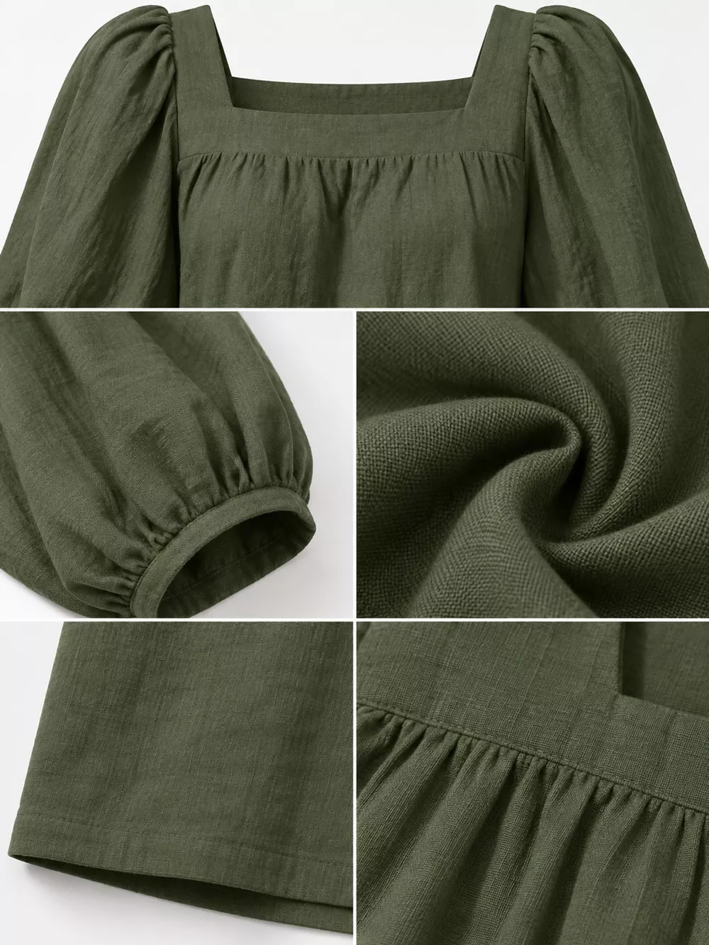 Square Neck Puff Sleeve Mini Dress, image 15