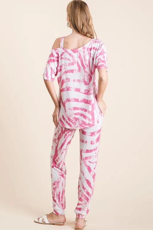 Zebra Print French Terry Top and Pants Set, image 15