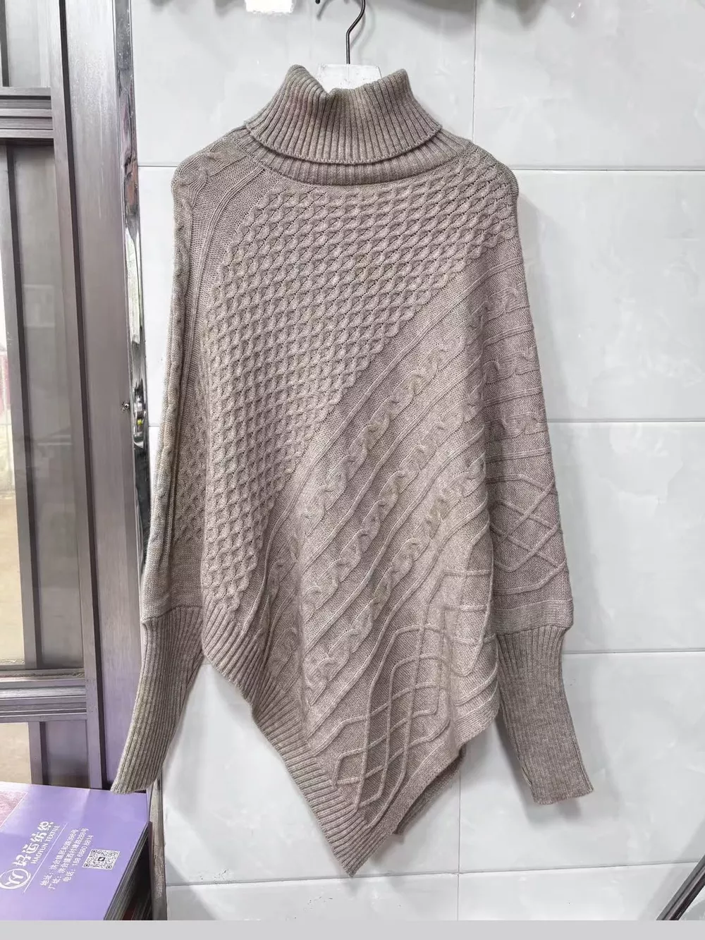 Turtleneck Cable-Knit Sweater, image 3