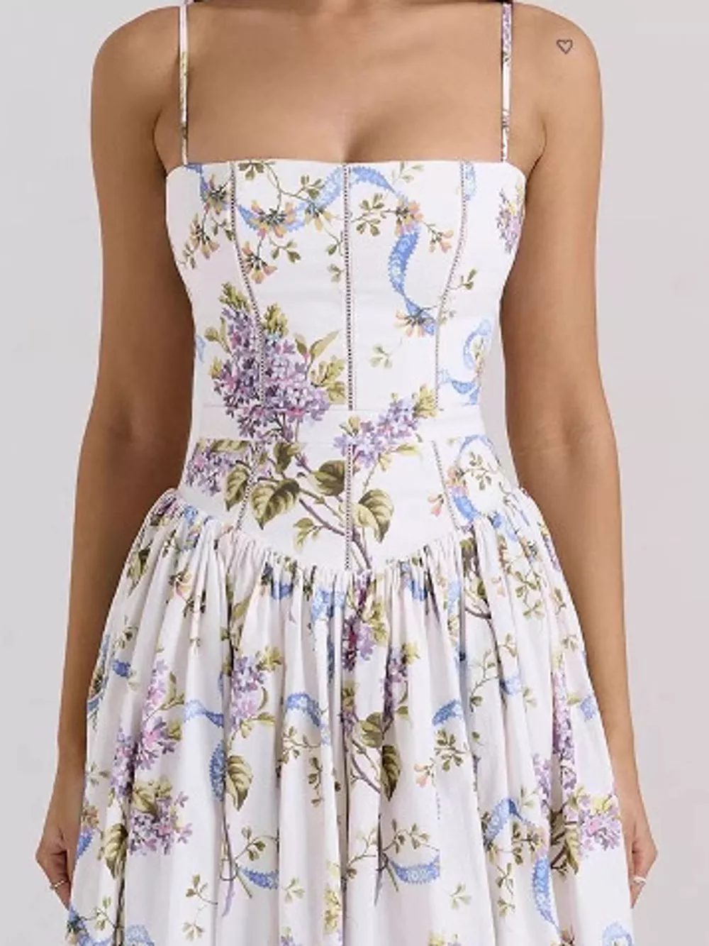 Floral Spaghetti Straps Midi Dress, image 35