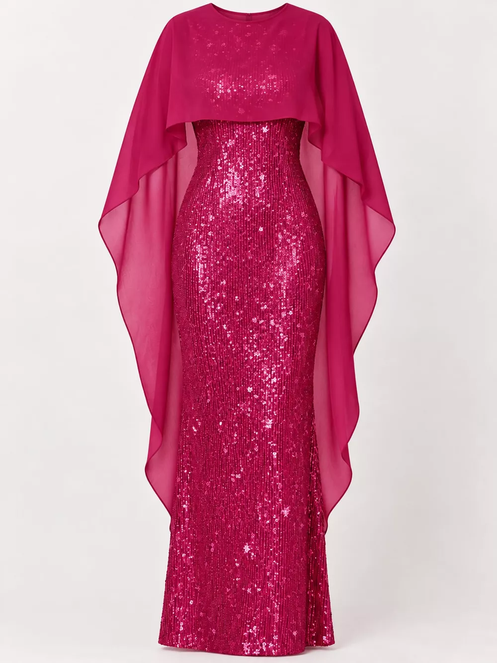 Sequin Cape Overlay Evening Dress, image 30